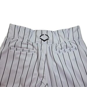 EvoShield Tapered Pinstripe Baseball Pants Adult MEDIUM White Navy Zip SNAP